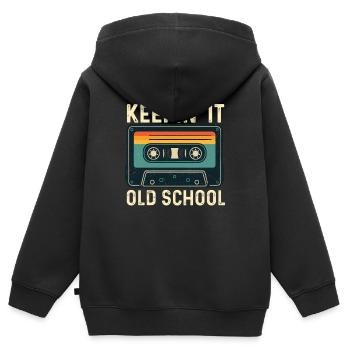 Keepin' It Old School Hip Hop Kultur Retro - Kinder Premium Organic Zip Hoodie - Schwarz - Hinten - AI Model Kid Male (0cm)