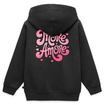 More Amore Hearts - Kids Premium Organic Zip-up Hoodie - black - Back - AI Model Kid Male (0cm)