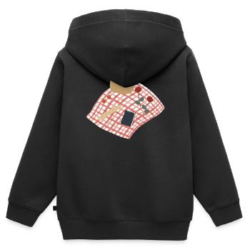 Rustikale Picknickszene Illustration - Kinder Premium Organic Zip Hoodie - Schwarz - Hinten - AI Model Kid Male (0cm)