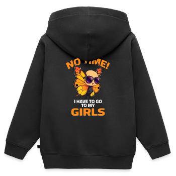 Schmetterling Butterfly Sprüche Sonnenbrille  - Kinder Premium Organic Zip Hoodie - Schwarz - Hinten - AI Model Kid Male (0cm)