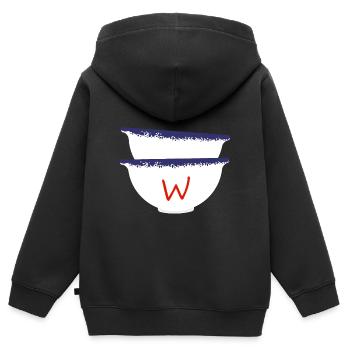 Bretonischer Buchstabe mit Schalen - Kinder Premium Organic Zip Hoodie - Schwarz - Hinten - AI Model Kid Male (0cm)