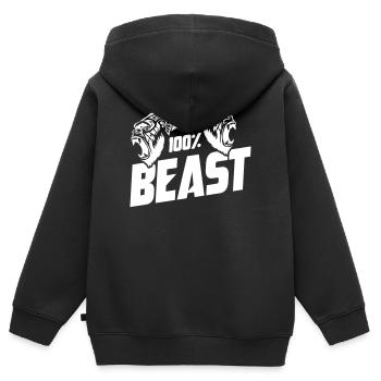 Gorilla Beast Motivation - Kinder Premium Organic Zip Hoodie - Schwarz - Hinten - AI Model Kid Male (0cm)
