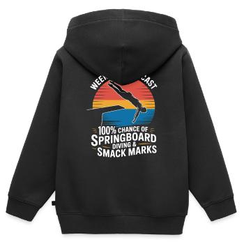 Kunstspringen Turmspringer Sprungbrett - Kinder Premium Organic Zip Hoodie - Schwarz - Hinten - AI Model Kid Male (0cm)