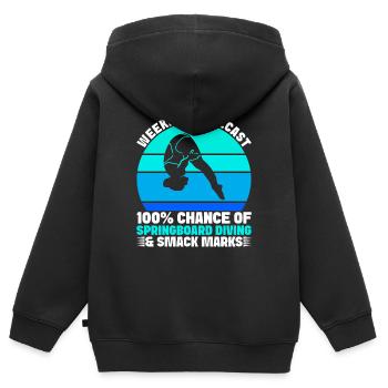 Kunstspringen Turmspringer Sprungbrett - Kinder Premium Organic Zip Hoodie - Schwarz - Hinten - AI Model Kid Male (0cm)