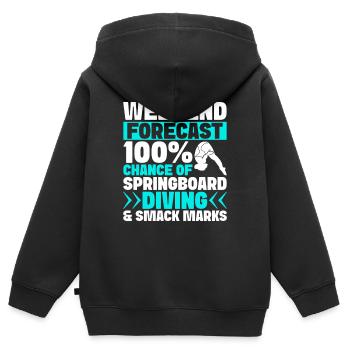 Kunstspringen Turmspringer Sprungbrett - Kinder Premium Organic Zip Hoodie - Schwarz - Hinten - AI Model Kid Male (0cm)