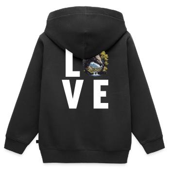 Dragon Dragon - Sweat Premium à capuche zippé enfant bio - noir - Dos - AI Model Kid Male (0cm)