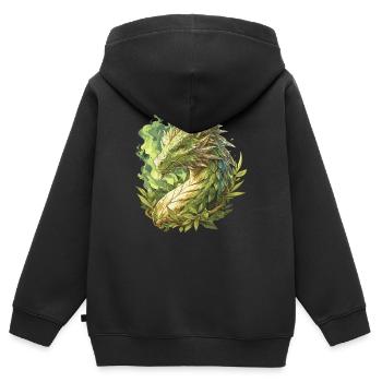 Dragon Dragon - Sweat Premium à capuche zippé enfant bio - noir - Dos - AI Model Kid Male (0cm)