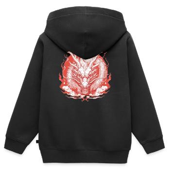 Dragon Dragon - Sweat Premium à capuche zippé enfant bio - noir - Dos - AI Model Kid Male (0cm)