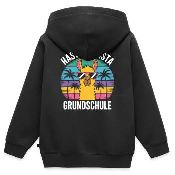 Cadeau de remise des diplômes de l'école primaire Lama Hasta La Vista - Sweat Premium à capuche zippé enfant bio - noir - Dos - AI Model Kid Male (0cm)