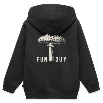 Parasol Funguy - Champignons - Jeu de mots - Sweat Premium à capuche zippé enfant bio - noir - Dos - AI Model Kid Male (0cm)