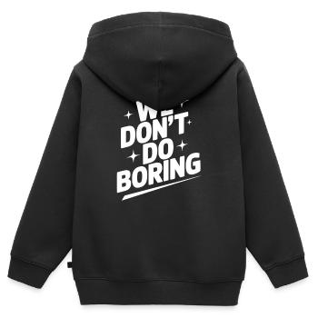 Wir machen keine Langeweile - Kinder Premium Organic Zip Hoodie - Schwarz - Hinten - AI Model Kid Male (0cm)