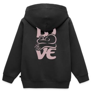 Bébé qui boit et qui allaite Maman AMOUR - Sweat Premium à capuche zippé enfant bio - noir - Dos - AI Model Kid Male (0cm)