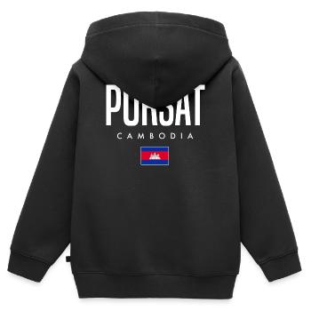 Pursat Kambodscha Khmer - Kinder Premium Organic Zip Hoodie - Schwarz - Hinten - AI Model Kid Male (0cm)