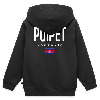 Poipet Kambodscha Khmer - Kinder Premium Organic Zip Hoodie - Schwarz - Hinten - AI Model Kid Male (0cm)