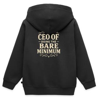 T-shirt minimaliste avec citation sur le leadership - Sweat Premium à capuche zippé enfant bio - noir - Dos - AI Model Kid Male (0cm)