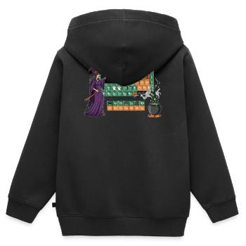 Bezauberndes Periodensystem zum Thema Hexe und Zaubertrank - Kinder Premium Organic Zip Hoodie - Schwarz - Hinten - AI Model Kid Male (0cm)
