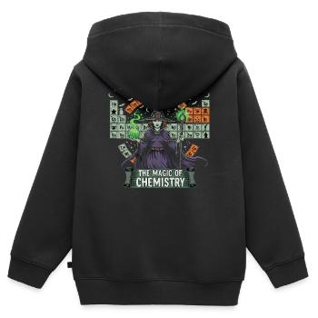 Hexe mit Zaubertränken und Periodensystem - Kinder Premium Organic Zip Hoodie - Schwarz - Hinten - AI Model Kid Male (0cm)