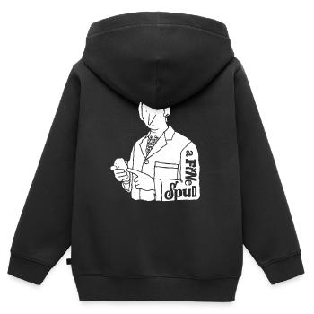 Ein feiner Spud - Kinder Premium Organic Zip Hoodie - Schwarz - Hinten - AI Model Kid Male (0cm)