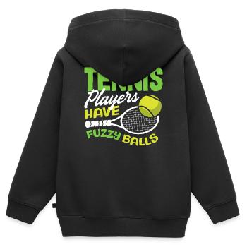Les joueurs de tennis ont les balles floues - Sweat Premium à capuche zippé enfant bio - noir - Dos - AI Model Kid Male (0cm)