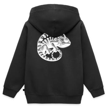 Jungle Reptile Chamäleon Tattoo - Kinder Premium Organic Zip Hoodie - Schwarz - Hinten - AI Model Kid Male (0cm)
