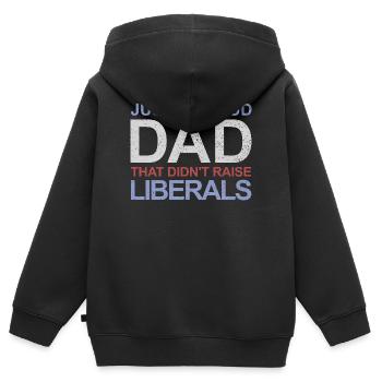 Seulement un père fier qui n’a pas élevé de libéraux - Sweat Premium à capuche zippé enfant bio - noir - Dos - AI Model Kid Male (0cm)