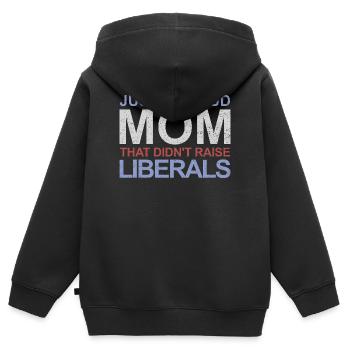 Seulement une mère fière qui n’a pas élevé de libéraux - Sweat Premium à capuche zippé enfant bio - noir - Dos - AI Model Kid Male (0cm)