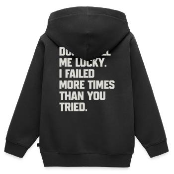 Humorvolles Zitat für Vertraute - Kinder Premium Organic Zip Hoodie - Schwarz - Hinten - AI Model Kid Male (0cm)