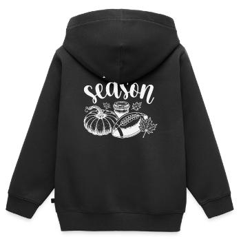 Conception d’atmosphère automnale d’Halloween - Sweat Premium à capuche zippé enfant bio - noir - Dos - AI Model Kid Male (0cm)