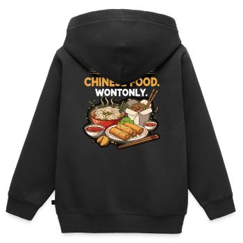 Design de délice pour les amateurs de cuisine chinoise - Sweat Premium à capuche zippé enfant bio - noir - Dos - AI Model Kid Male (0cm)