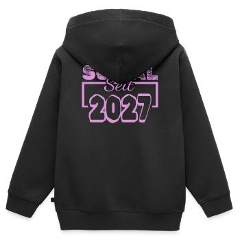 Soziales Engagement 2027 - Kinder Premium Organic Zip Hoodie - Schwarz - Hinten - AI Model Kid Male (0cm)