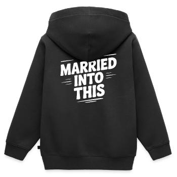 I Married Into This - Kids Premium Organic Zip-up Hoodie - black - Back - AI Model Kid Male (0cm)