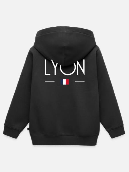 Lyon - Kinder Premium Organic Zip Hoodie - Schwarz