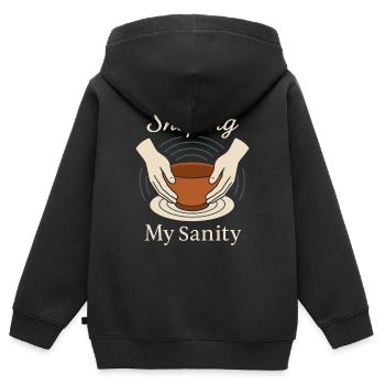Töpferscheiben-süchtiger Tonkünstler Keramiken - Sweat Premium à capuche zippé enfant bio - noir - Dos - AI Model Kid Male (0cm)