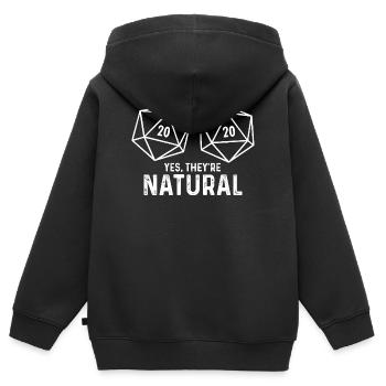 Ja, sie sind natürliche Würfel, Witz, RPG, Gamer-Humor - Kinder Premium Organic Zip Hoodie - Schwarz - Hinten - AI Model Kid Male (0cm)