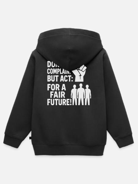 Handeln für eine faire Zukunft - Kinder Premium Organic Zip Hoodie - Schwarz