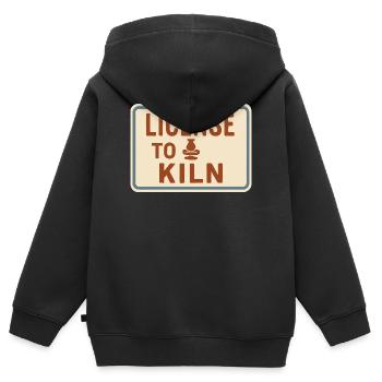 Töpferscheiben-süchtiger Tonkünstler Keramiken - Sweat Premium à capuche zippé enfant bio - noir - Dos - AI Model Kid Male (0cm)