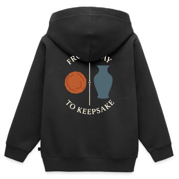 Töpferscheiben-süchtiger Tonkünstler Keramiken - Sweat Premium à capuche zippé enfant bio - noir - Dos - AI Model Kid Male (0cm)