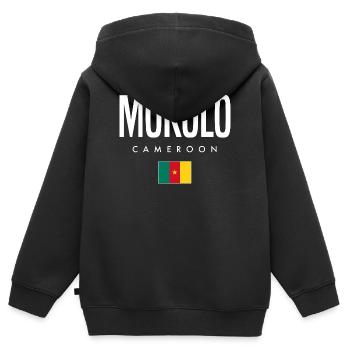 Mokolo Kamerun Kameruner - Kinder Premium Organic Zip Hoodie - Schwarz - Hinten - AI Model Kid Male (0cm)