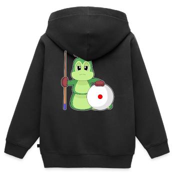 Raupe Billiard Queue - Kinder Premium Organic Zip Hoodie - Schwarz - Hinten - AI Model Kid Male (0cm)