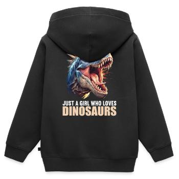 Dino Dinosaur Dinosaur - Kids Premium Organic Zip-up Hoodie - black - Back - AI Model Kid Male (0cm)