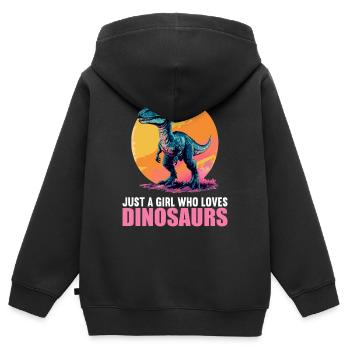 Dino Dinosaur Dinosaur - Kids Premium Organic Zip-up Hoodie - black - Back - AI Model Kid Male (0cm)