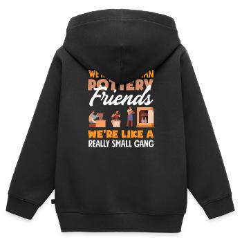 Petit groupe d'amis Plus que de la poterie - Sweat Premium à capuche zippé enfant bio - noir - Dos - AI Model Kid Male (0cm)
