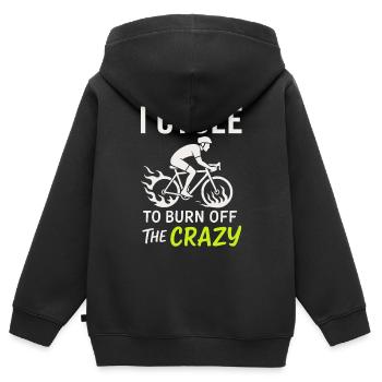 Weil die Erde nicht flach ist, ist sie voll von ep - Kinder Premium Organic Zip Hoodie - Schwarz - Hinten - AI Model Kid Male (0cm)