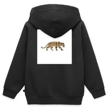 VisionWear Panther Plaid – Luxury Pattern Design - Kids Premium Organic Zip-up Hoodie - black - Back - AI Model Kid Male (0cm)