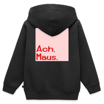 Surnom d'Oh Mouse - Sweat Premium à capuche zippé enfant bio - noir - Dos - AI Model Kid Male (0cm)