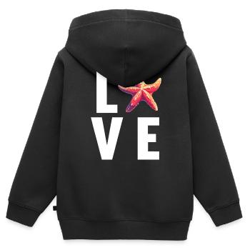 Étoile de mer Étoile de mer - Sweat Premium à capuche zippé enfant bio - noir - Dos - AI Model Kid Male (0cm)