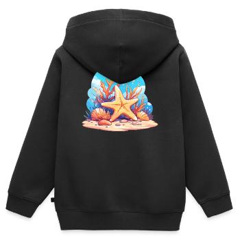 Étoile de mer Étoile de mer - Sweat Premium à capuche zippé enfant bio - noir - Dos - AI Model Kid Male (0cm)