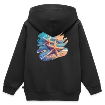 Étoile de mer Étoile de mer - Sweat Premium à capuche zippé enfant bio - noir - Dos - AI Model Kid Male (0cm)