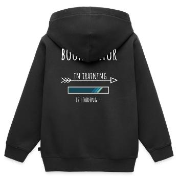 Book Editor Geschenk Beruf Ausbildung Buchredakteu - Kinder Premium Organic Zip Hoodie - Schwarz - Hinten - AI Model Kid Male (0cm)