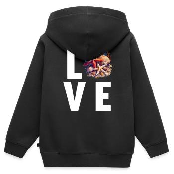 Étoile de mer Étoile de mer - Sweat Premium à capuche zippé enfant bio - noir - Dos - AI Model Kid Male (0cm)